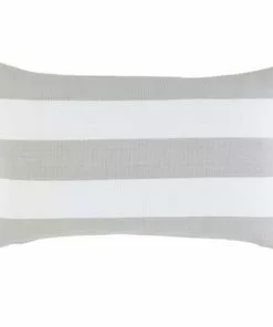 Annie Selke Company Host/Hostess STRIPE PEARL GREY/WHITE INDOOR/OUTDOOR DECORATIVE PILLOW