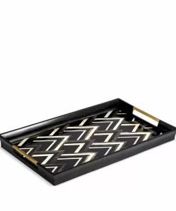 Deco Noir Rectangular Tray By L'Objet