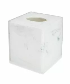 Kassatex White & Acrylic Tissue Holder Bathroom Accessories