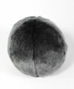 Evelyn Prelonge Anthacite Grey FAUX FUR Snowball Pillow