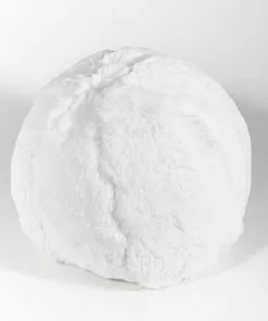 Evelyn Prelonge White FAUX FUR Snowball Pillow