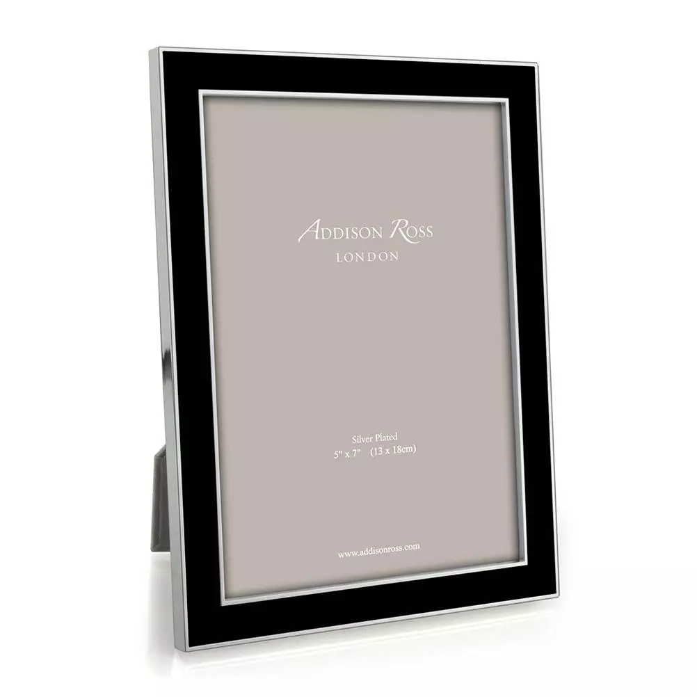 Addison Ross Frame Enamel Thin Black And Silver - Available In 3 Sizes Gifts By Occasion Addison Ross Frame Enamel Thin Black And Silver - Available In 3 Sizes Gifts By Occasion