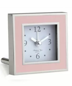 Addison Ross Alarm Clock Pink Enamel (Square)