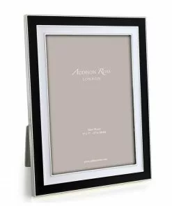 Addison Ross Frame Enamel Manhattan Black & White And Silver - Available In 2 Sizes