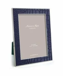 Addison Ross Frame Blue Faux Crocodile & Silver - Available In 2 Sizes