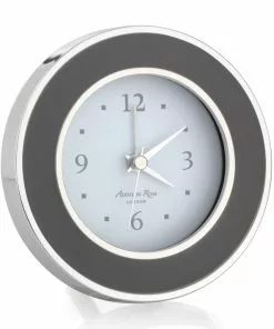 Addison Ross Alarm Clock Taupe And Silver ( Round )