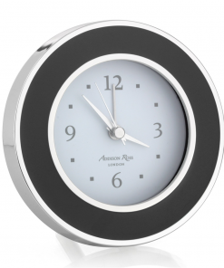 Addison Ross Alarm Clock Black And Silver (Round) Gifts By Occasion