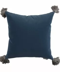 GABBY HOME CHAMBRAY VELVET WITH PEWTER TASSEL PILLOW