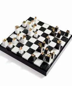 Gifts By Occasion Black And White Marble Chess Set By L'Objet