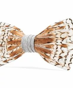 Brackish FEATHER BOW TIE - GREY BOBWHITE Gifts By Occasion