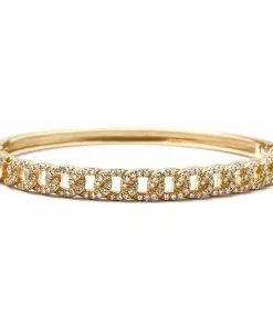 Vintage La Rose 14k Gold Curb Chain Bangle