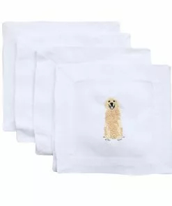 Lettermade Gifts By Occasion Golden Retriever Linen Cocktail Napkins