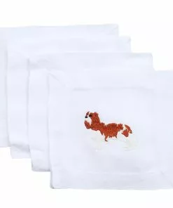 Lettermade Gifts By Occasion King Charles Caviler Linen Cocktail Napkins