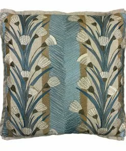 Signature Pillows Anthem Embroidered Teal Flowers Pillow