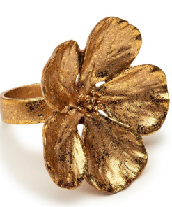 Deborah Rhodes Napkin Ring Dogwood Gold