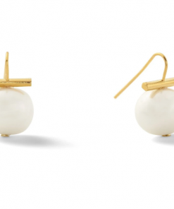 Catherine Canino Jewelry MEDIUM PEBBLE PEARL EARRING (WHITE + GOLD) By Catherine Canino Gifts By Occasion