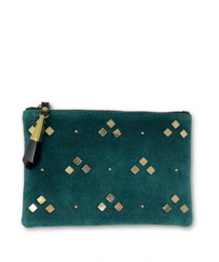 Kempton & Co Petrol Studded Small Pouch