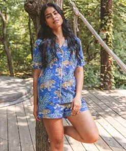 Print Fresh Bagheera Short Sleep Set - Sapphire Gifts By Recipient