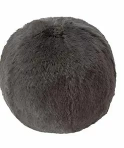 Evelyn Prelonge Smokey Grey FAUX FUR Snowball Pillow