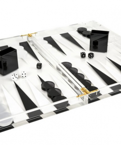 Tizo Design Black And White Lucite Backgammon Set
