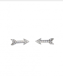Vintage La Rose Pave Diamond Arrow Stud Earrings