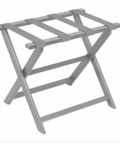 Gate House Furniture Luggage Rack-Light Grey Frame With Grey Brindle Straps Gifts By Occasion