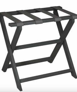 Gate House Furniture Luggage Rack- Black Frame With Black Toile Straps Gifts By Occasion