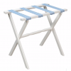 Gate House Furniture Luggage Rack-White Frame With White & Sky Blue Greek Key Straps Gifts By Occasion 2 Gate House Furniture Luggage Rack-White Frame With White & Sky Blue Greek Key Straps Gifts By Occasion