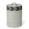 Palecek Blue Chevron Basket With Lid