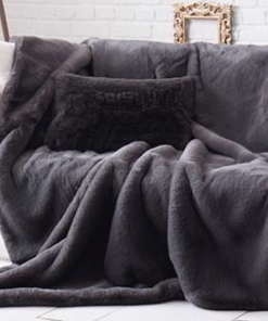 Evelyn Prelonge Smokey Grey FAUX FUR Throw