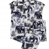 The Cat's Pajamas White Safari Toile Luxe Pima Capri Pajama Set Gifts By Recipient