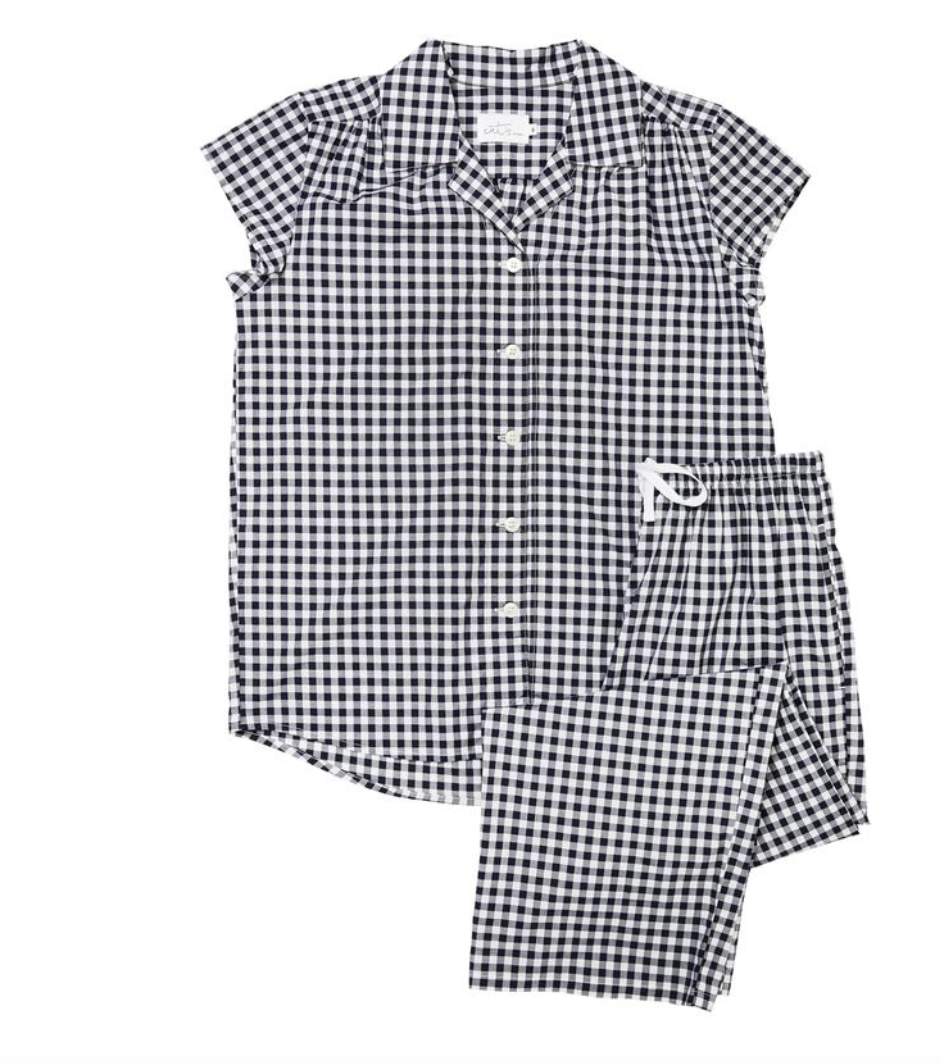 The Cat's Pajamas Black & White Gingham Capri Pajama Set The Cat's Pajamas Black & White Gingham Capri Pajama Set
