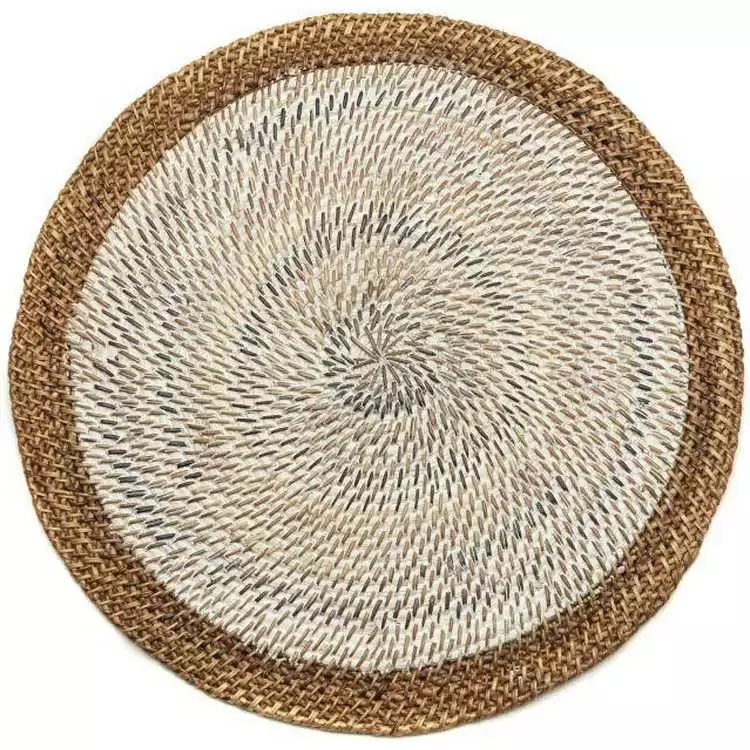 Deborah Rhodes Placemat Shaded Rattan White Deborah Rhodes Placemat Shaded Rattan White
