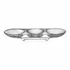 Nude Glassware Glass Three Section Curved Tray