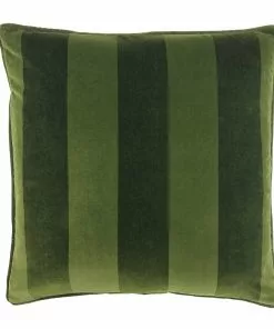 Signature Pillows Anthem Velvet Green Stripes Pillow