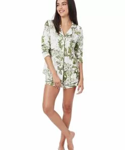 The Cat's Pajamas Gifts By Recipient Woodside Pima Knit Long-Sleeved Short Set (Available In 4 Sizes)