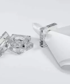 Caspari Square Clear Acrylic Napkin Ring