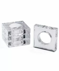Caspari Square Clear Acrylic Napkin Ring