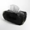 Evelyn Prelonge Anthracite Grey FAUX FUR Rectangular Tissue Cover Gifts By Occasion