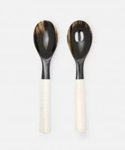 Serving Spoon 2-Piece Set Halette Mixed Black Natural By Blue Pheasant Gifts By Occasion