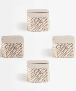 Gifts By Occasion Card Holder Silver Cube Zachary Tarnished By Blue Pheasant (Set Of 4)