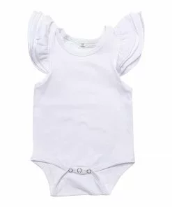 Mila And Rose Flutter Sleeve White Bodysuit