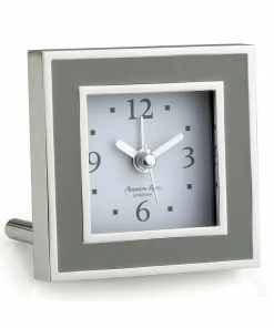 Addison Ross Alarm Clock Taupe Enamel (Square)