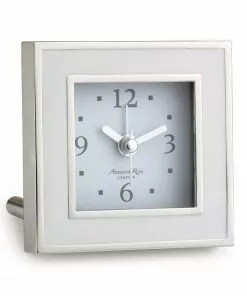Addison Ross Alarm Clock White Enamel (Square)