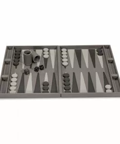 Interlude BACKGAMMON SET GREY LEATHER Gifts By Occasion