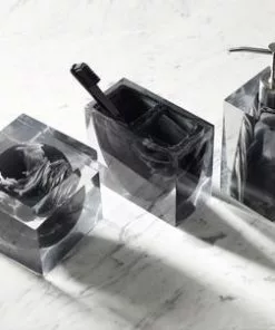 Kassatex Black & Acrylic Toothbrush Holder Bathroom Accessories