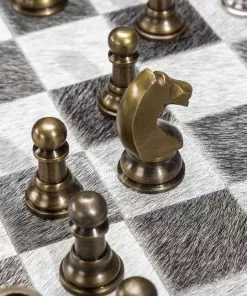 Interlude CHESS SET GREY HIDE