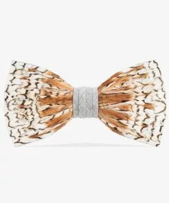 Brackish FEATHER BOW TIE - GREY BOBWHITE Gifts By Occasion