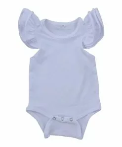 Mila And Rose Flutter Sleeve White Bodysuit