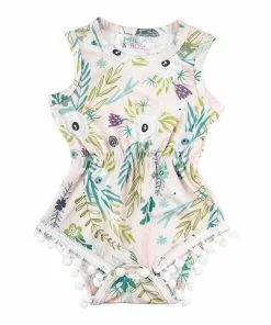 Mila And Rose Gifts By Occasion Woodland Floral Pom Pom Romper